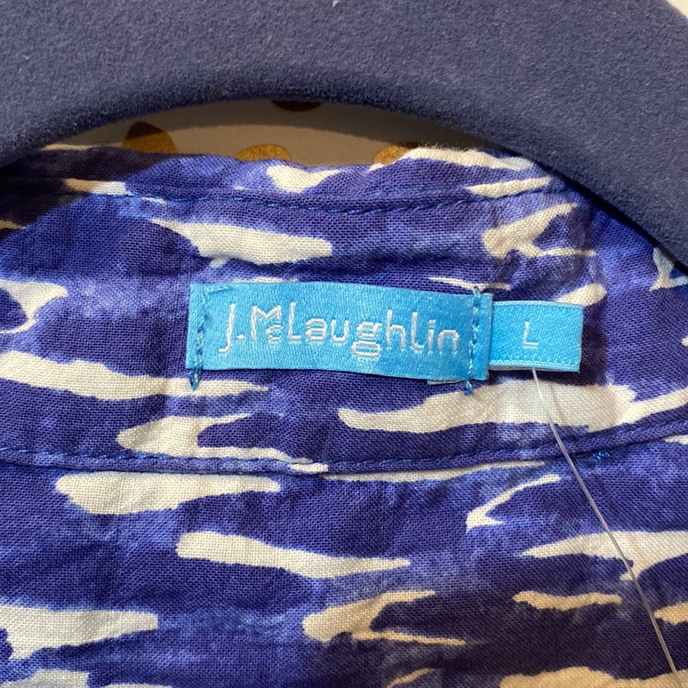 J. McLaughlin Lois Paintstroke Print Crinkle Cotton Voile Blouse EUC! - Picture 4 of 6